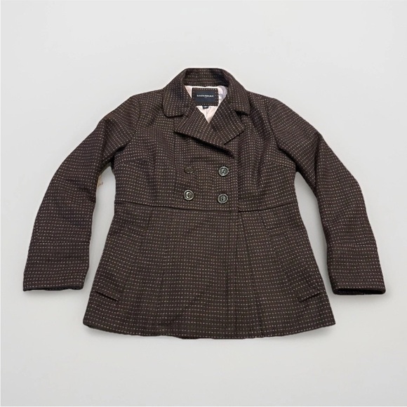 Banana Republic Wool Pea Coat Womens L Double-Breasted Preppy Academia Y2k 90s - Picture 2 of 15